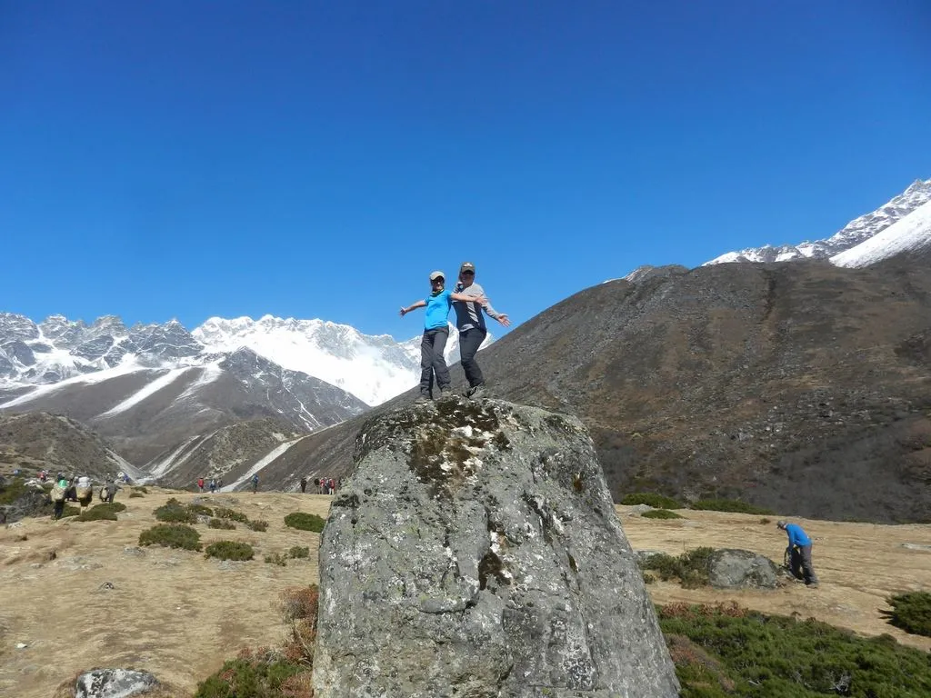 photo on huge rock