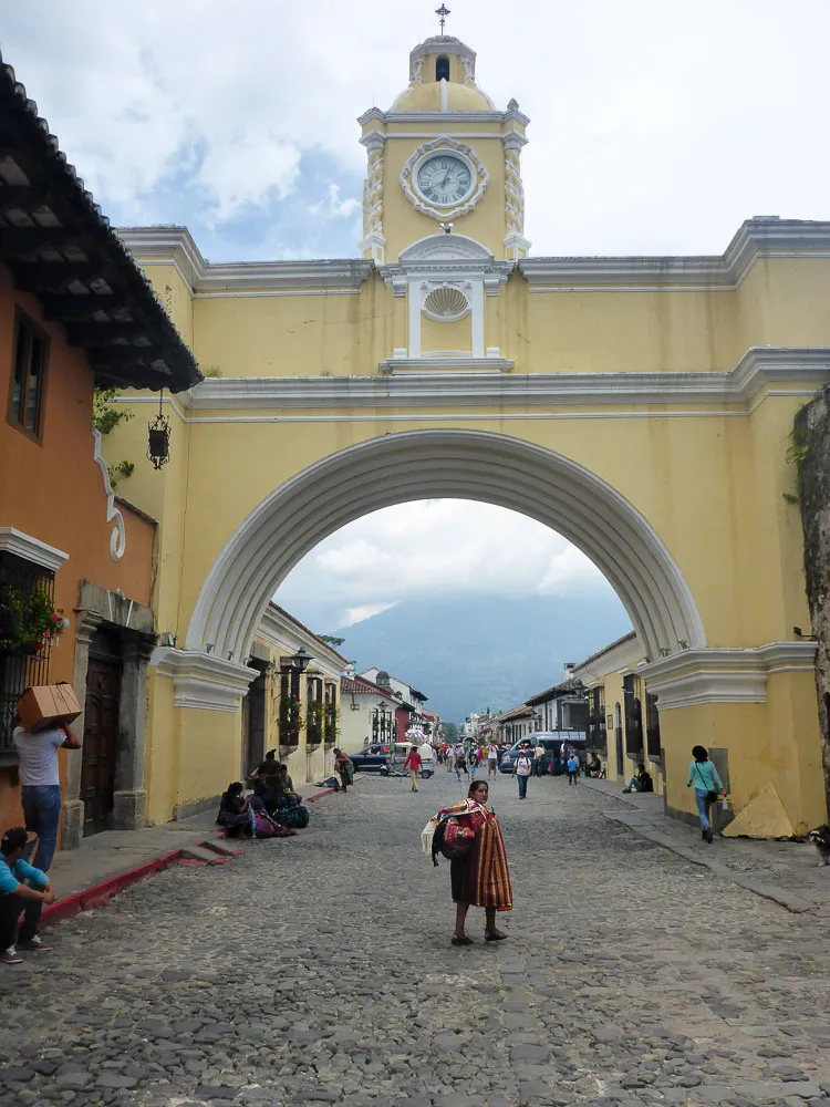 antigua arch and volcanoe