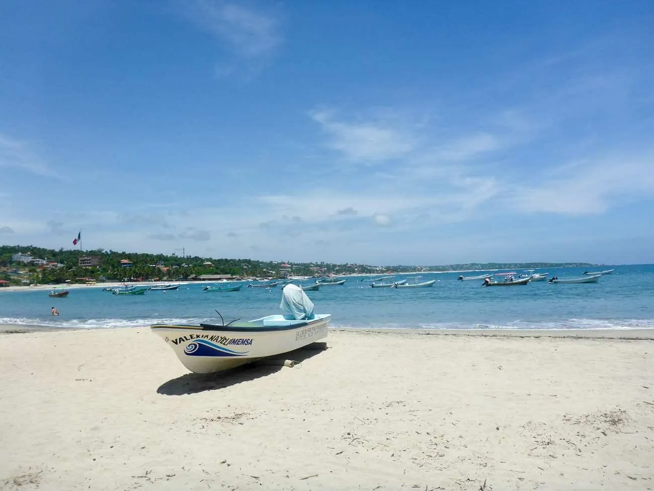 puerto esconidio boat on beach