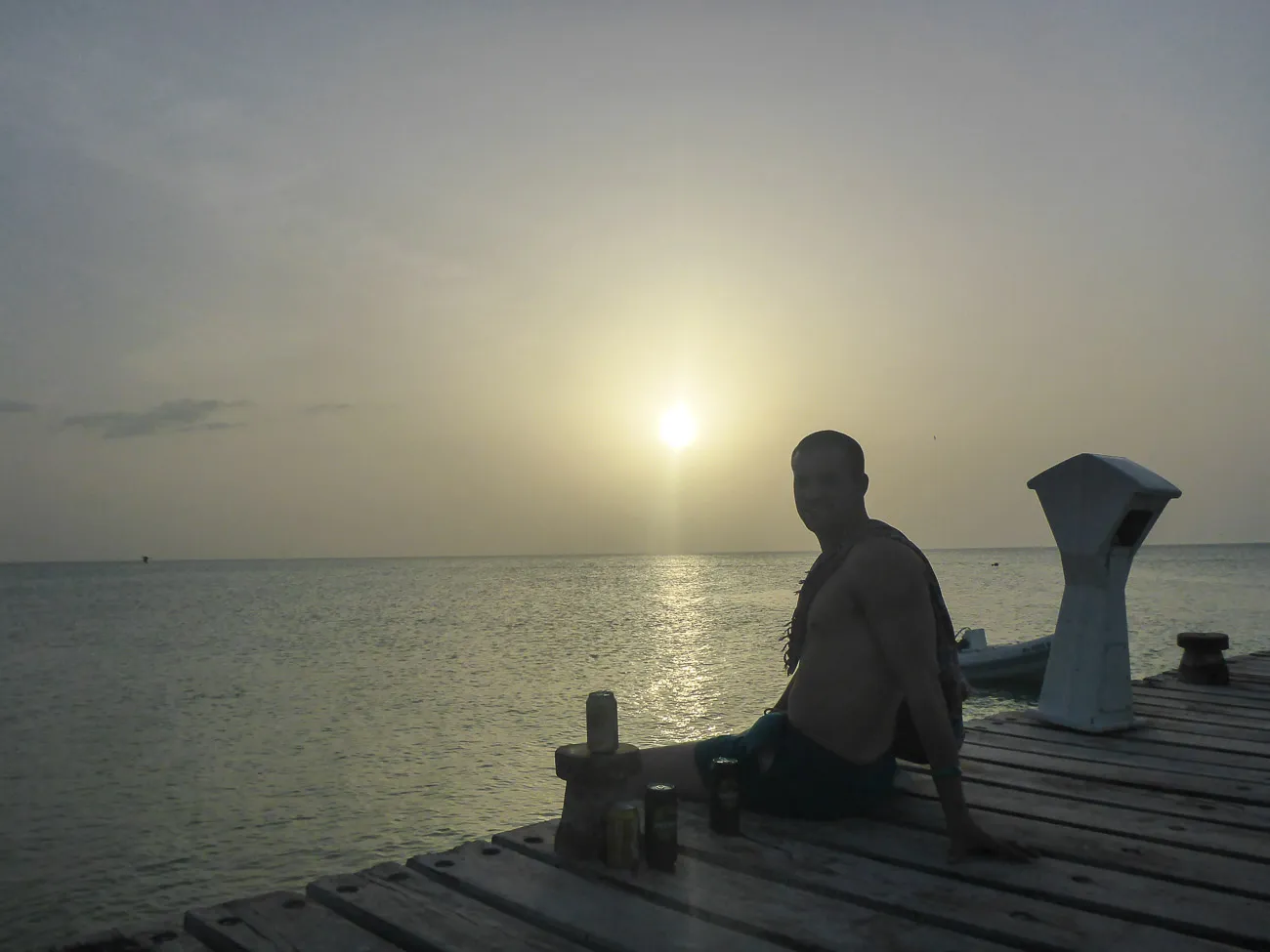 isla holbox pier sunset