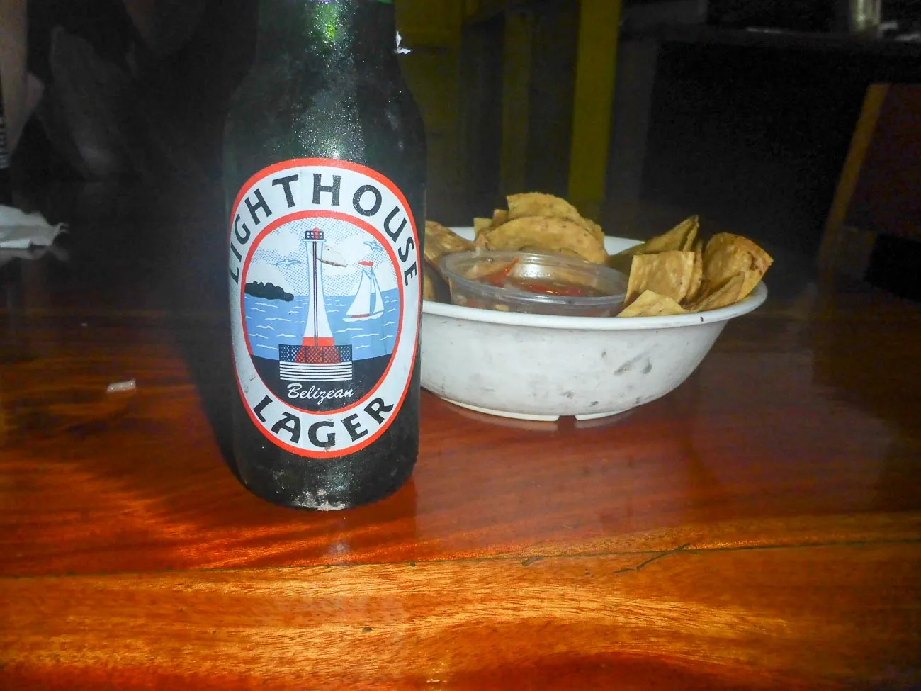 lighthouse lager and nachos