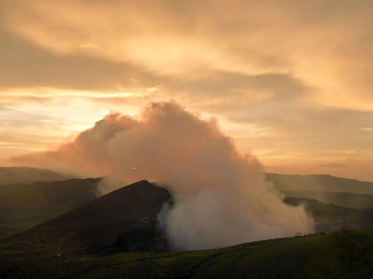 volcano masaya sunset