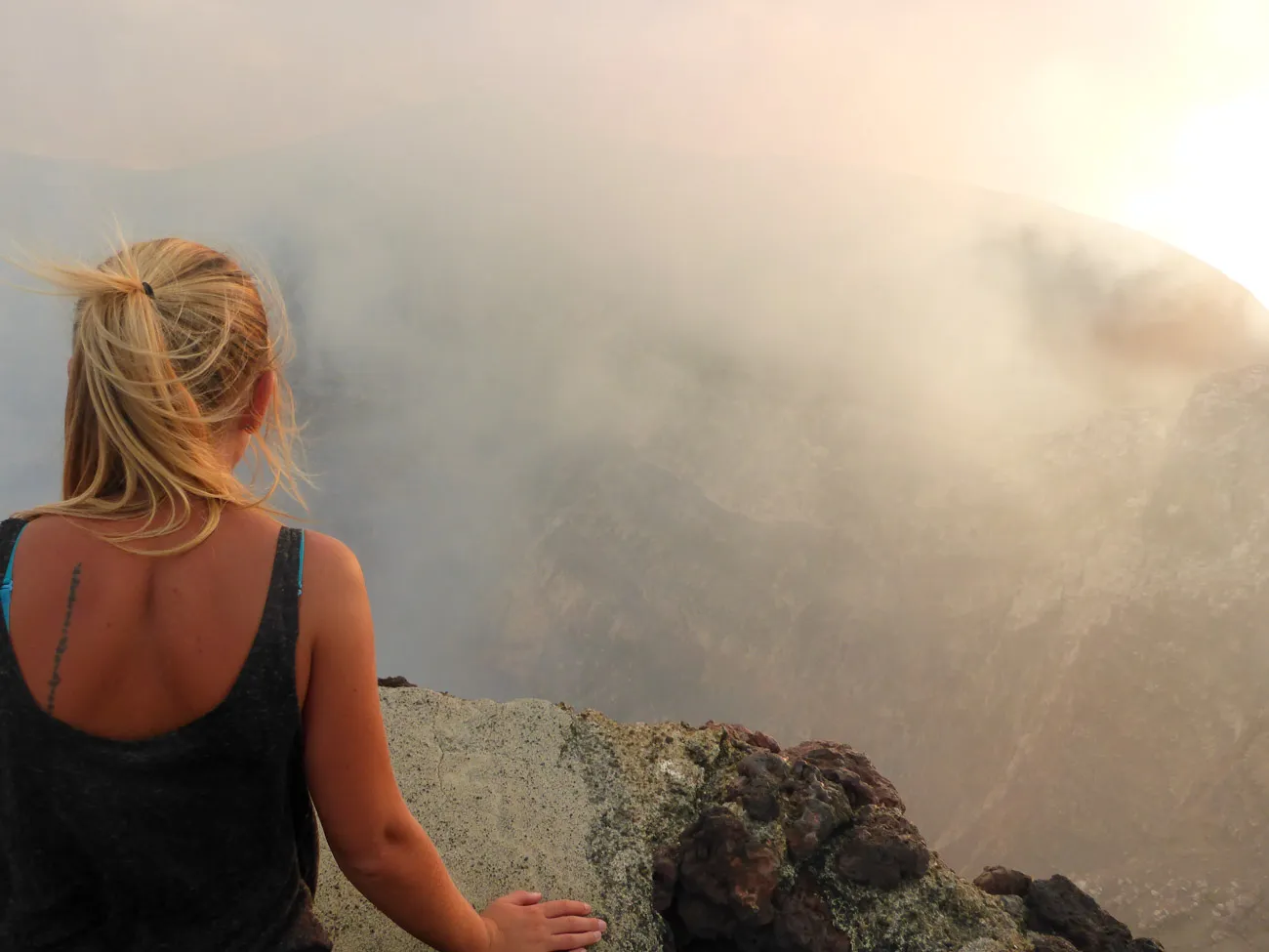 looking into volcano masaya