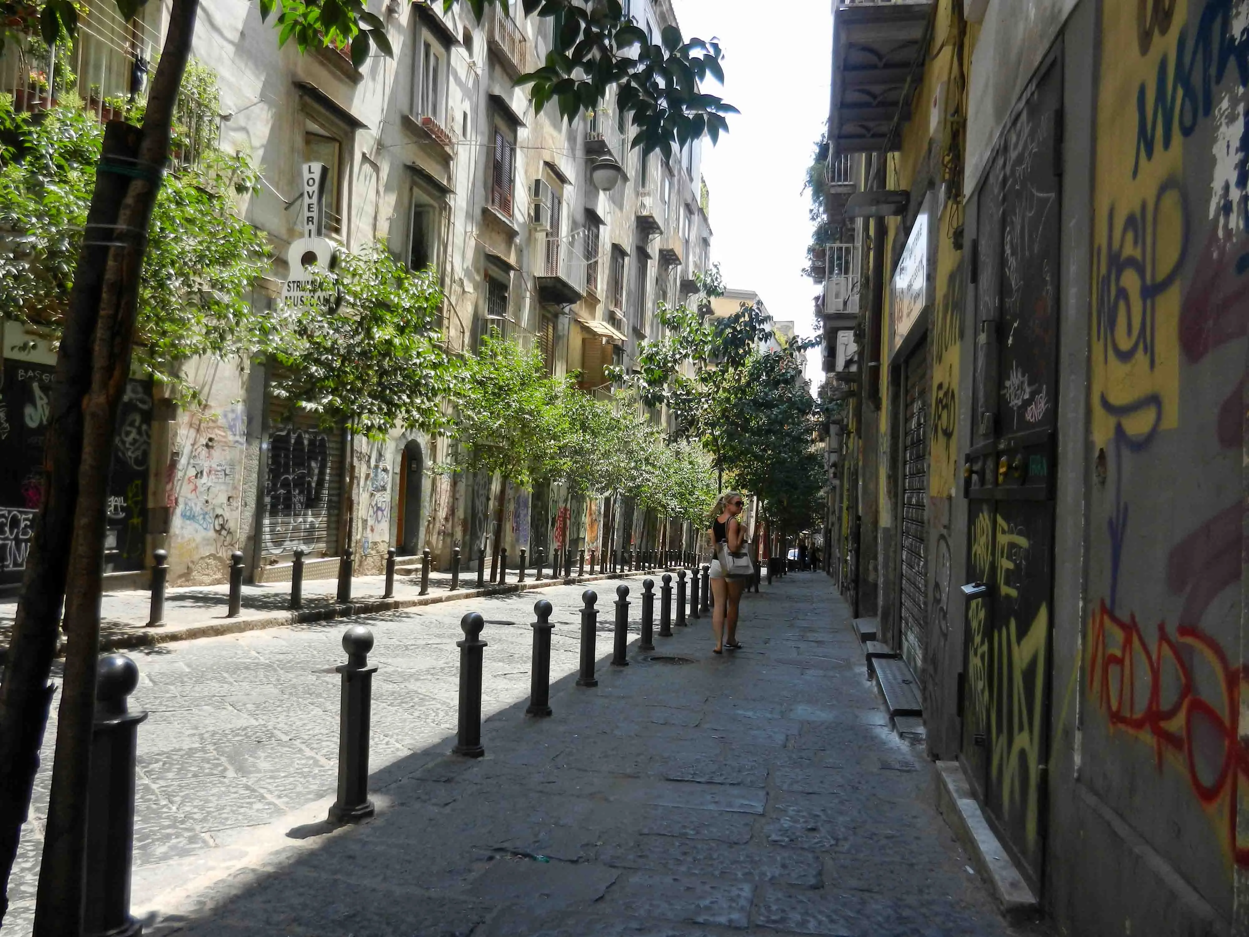 Naples view of the street graffiti