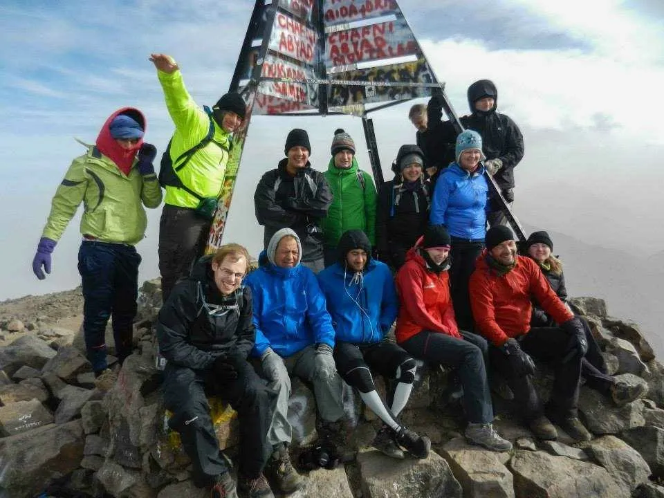 Mount Toubkal summit group photo